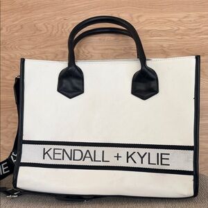 Kendall & Kylie Black and White Logo Tote